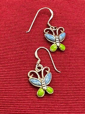 Charles Winston CW .925 Butterfly Gemstone Earrings